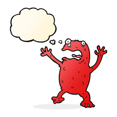cartoon poisonous frog with thought bubble