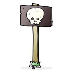 cartoon spooky sign post