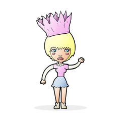 cartoon woman wearing paper crown