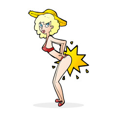 cartoon bikini pin up woman