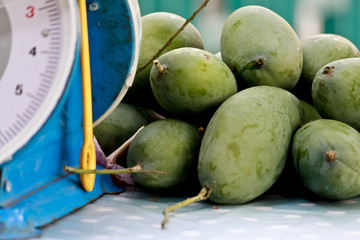 Pile of Green Mangoes