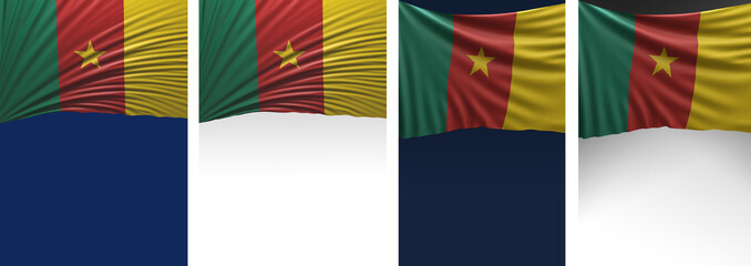 Abstract 3D Cameroon Flag, Cameroon Africa Colors (3D Render)