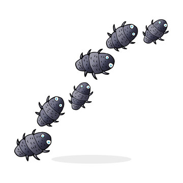 Line Of Bugs Cartoon