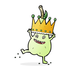 caroon pear wearing crown