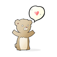 cartoon teddy bear with love heart