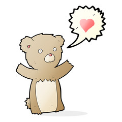 cartoon teddy bear with love heart
