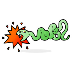 cartoon biting snake