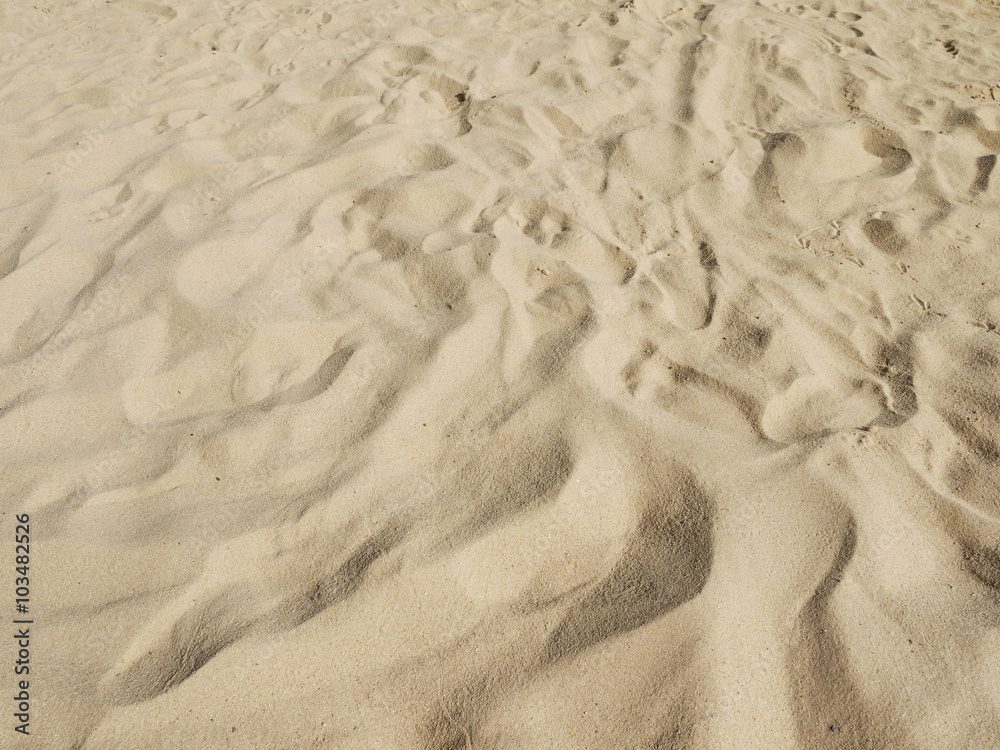 Poster closeup of sand pattern of a beach in the summer