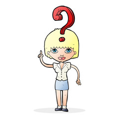 cartoon woman asking question