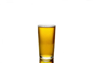 Glass of beer isolated on white background