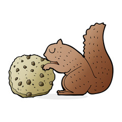 cartoon squirrel with cookie
