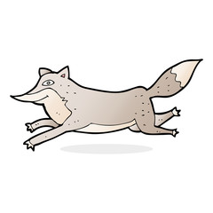 cartoon happy wolf running