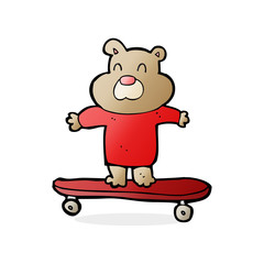 cartoon bear on skateboard