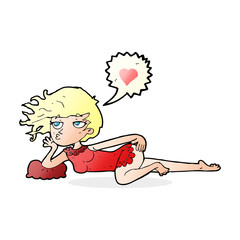 cartoon woman in night wear