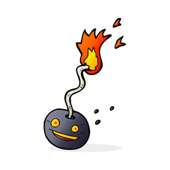cartoon bomb with face