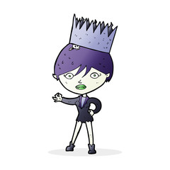cartoon vampire wearing crown