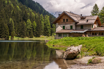 Fototapeta na wymiar Nambino lake, Dolomites