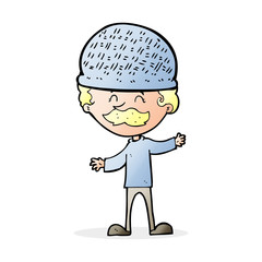 cartoon man wearing hat