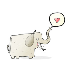 cartoon elephant with love heart