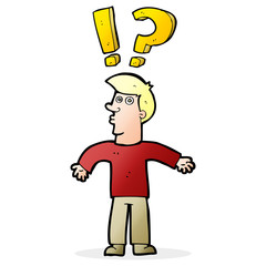 cartoon confused man
