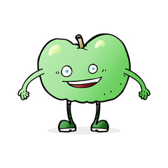 cartoon happy apple character