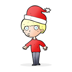 cartoon man ready for christmas