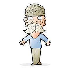 cartoon man wearing winter hat