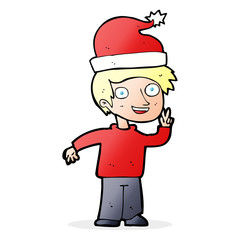 cartoon man ready for christmas