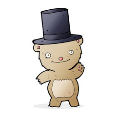 cartoon bear in top hat