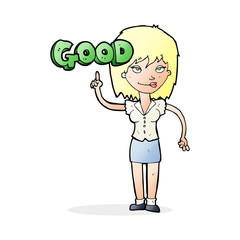 cartoon woman doing good