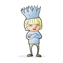 cartoon person wearing paper crown