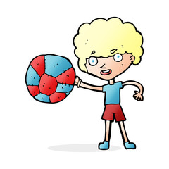 cartoon boy and ball