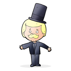 cartoon man wearing top hat