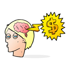 thinking of ways to make money cartoon