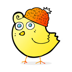 cartoon bird wearing hat