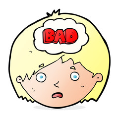 cartoon boy having bad thoughts