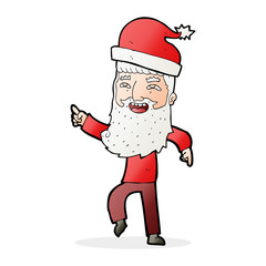cartoon hipster santa claus
