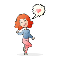 cartoon woman in love