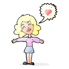 cartoon woman in love