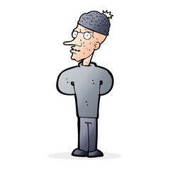 cartoon man wearing winter hat
