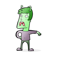 cartoon unhappy alien