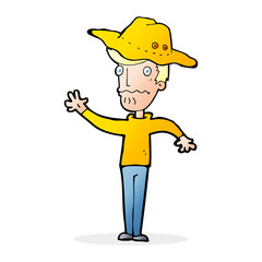 cartoon man in outback hat