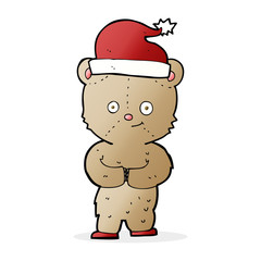 Fototapeta premium cartoon christmas teddy bear