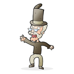 cartoon old man in top hat