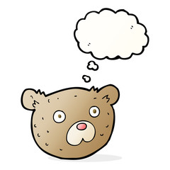 cartoon teddy bear with thought bubble