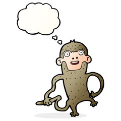cartoon monkey with thought bubble
