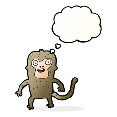 cartoon monkey with thought bubble
