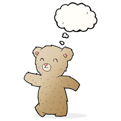 cute cartoon teddy bear with thought bubble