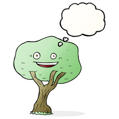 cartoon tree with thought bubble
