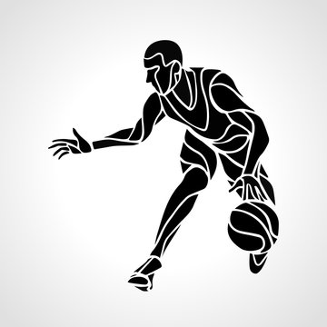 Basketball player abstract silhouette